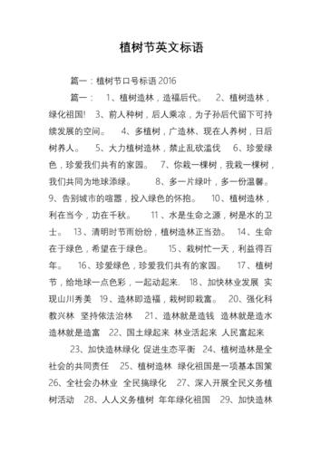 110句宣传口号唤醒绿色意识
