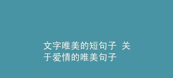 爱情的句子唯美说说（爱的美妙）