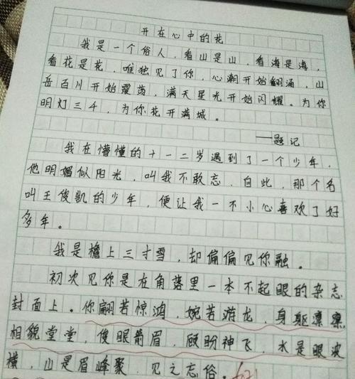 以王俊凯写为话题的作文怎么写（《初恋的相遇》）