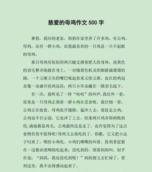 以会飞的母鸡为话题的作文怎么写（《会飞的母鸡》）