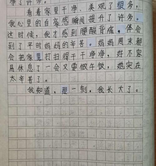 那一刻我长大了作文怎么写400字四年级下册的作文（《TheMomentIGrewUp》）