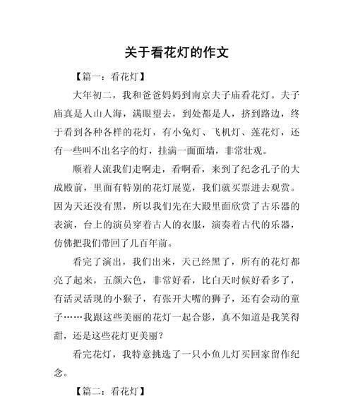赏花灯说明文（《追光梦影：清明节的花灯》）