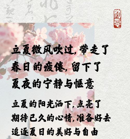 立夏下午的句子发朋友圈好句？（《立夏之约：翠绿新夏，静待花开》）