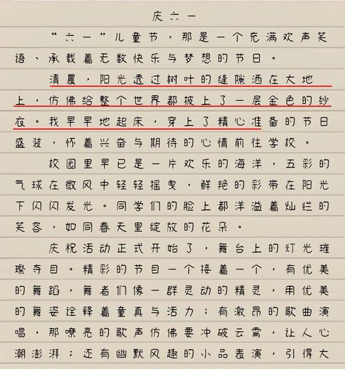 有关六一儿童节文案作文的作文怎么写（《童心绘彩六月天——小学生六一儿童节的故事》）