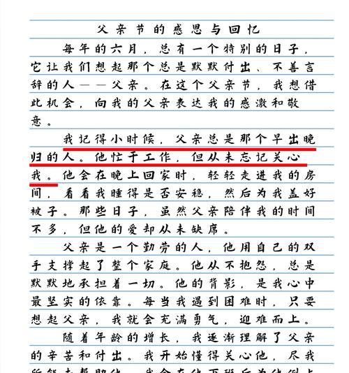 关于父亲节的作文怎么写（《心中的暖阳——小学生小华与父亲的特别节日》）