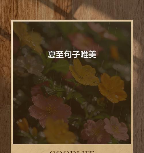 夏至的句子怎么写？（《夏至情愫：古韵夏影绘芳华》）