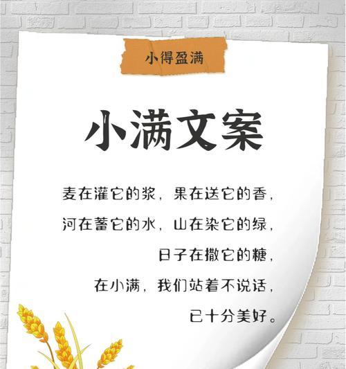 关于小满的文案开头怎么写（《墨香诗韵：小满时节的文化风情》）